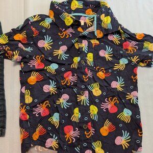 Adorable Squid Octopus Button Up Toddler Youth Top Shirt Cat and Jack Size 4T